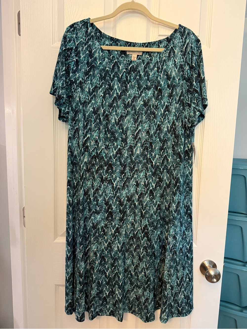 Dress Barn Women's Teal Patterned Dress NWT sz 18